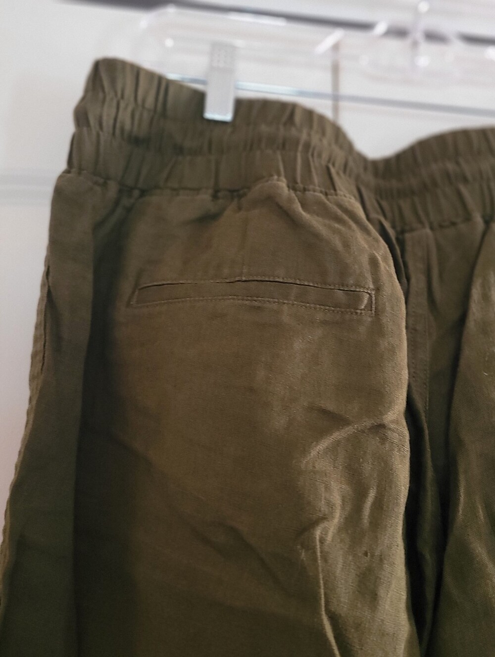 Quince Relaxed Olive Drawstring Linen Blend Pants. Never Worn. - Picture 6 of 7
